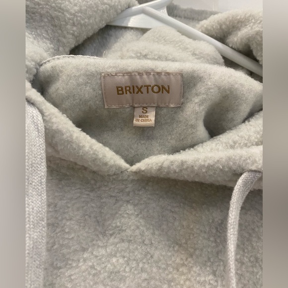 Off-white fuzzy Brixton hoodie. - Picture 2 of 4